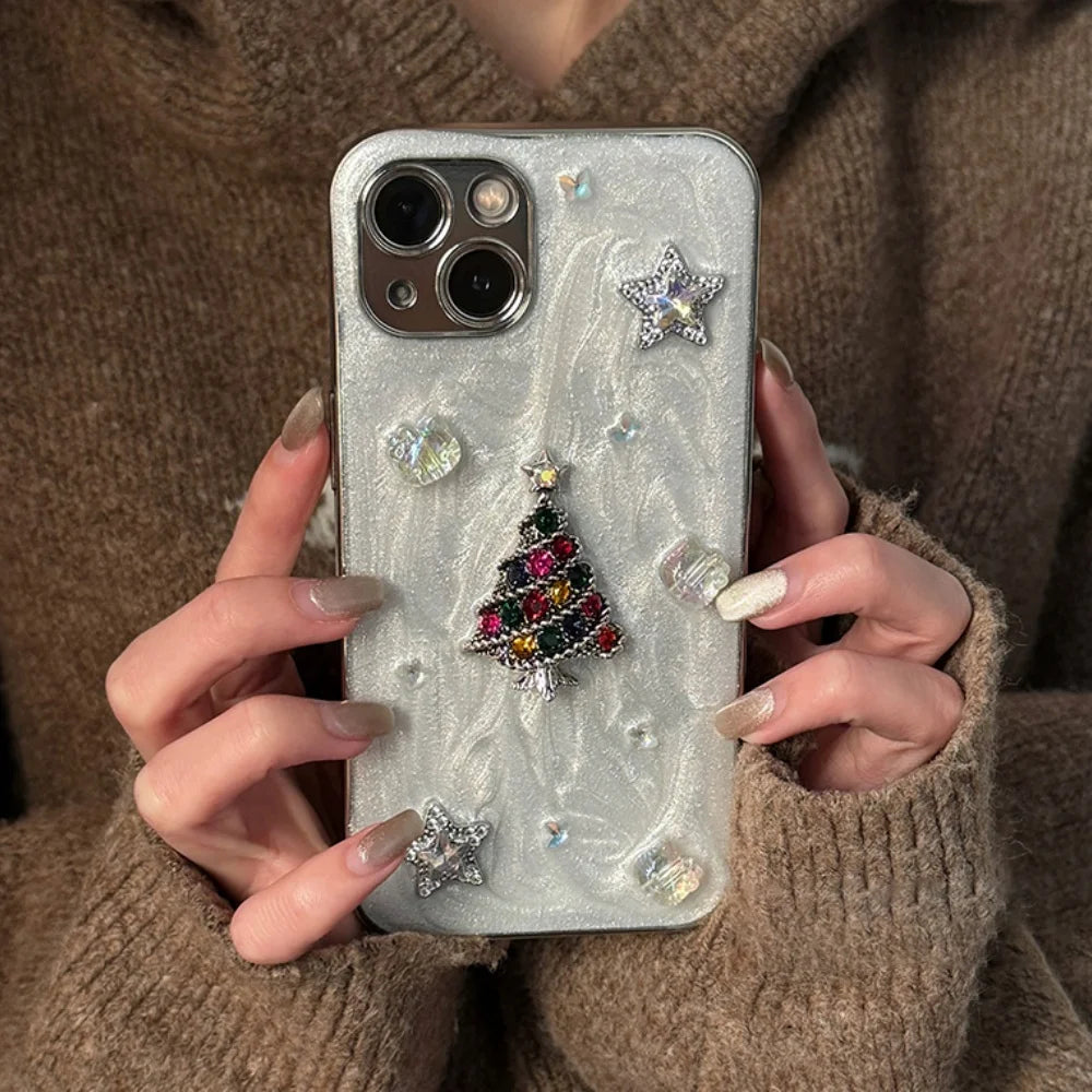 Epoxy Strass Weihnachtsbaum Case für iPhone 16