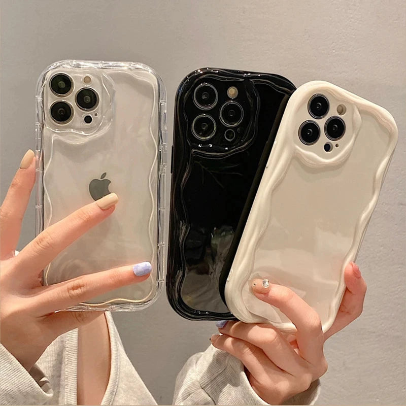 Wellenmuster Klar Hülle iPhone 11-16 Pro Max