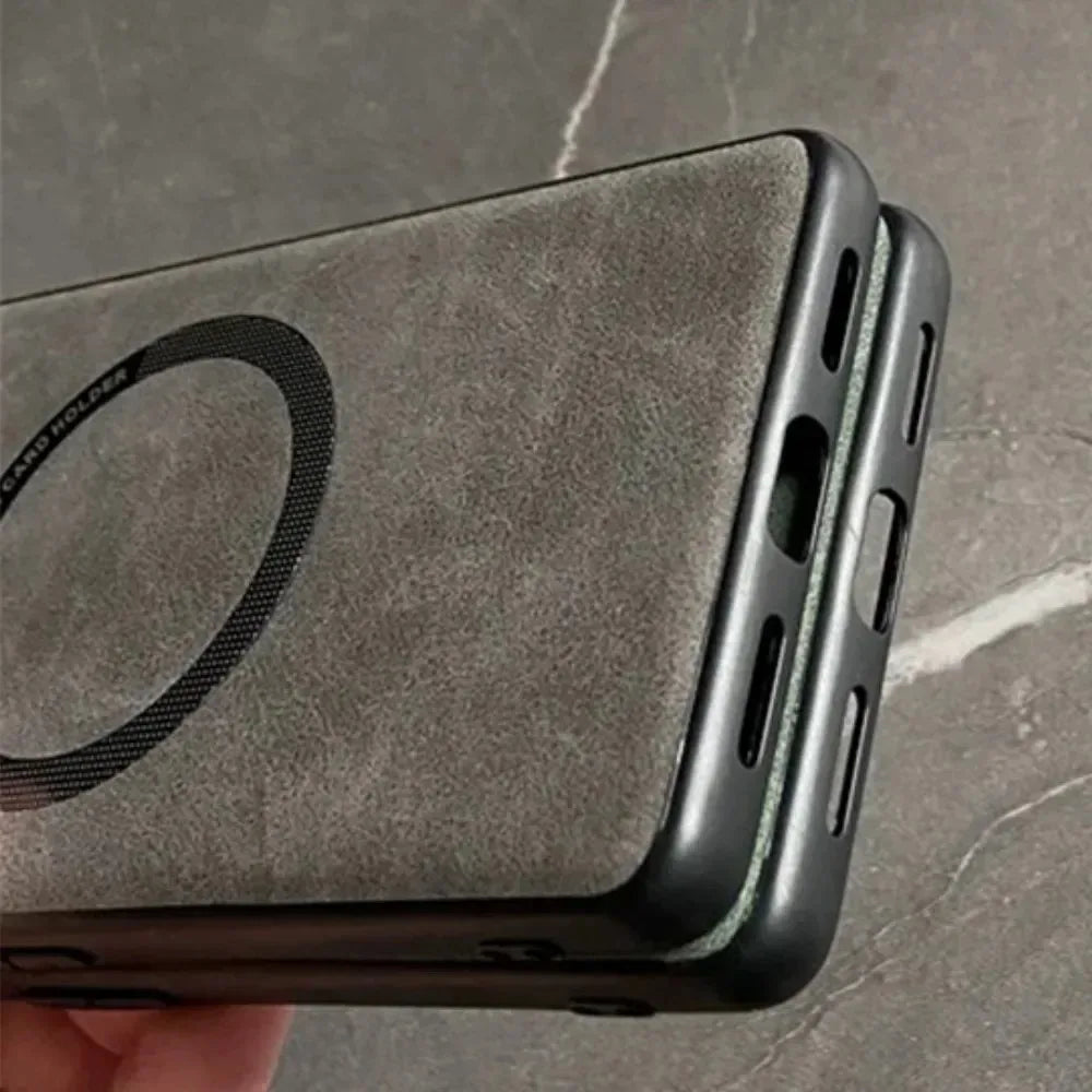 Luxuriöse Magsafe Lederhülle Pixel