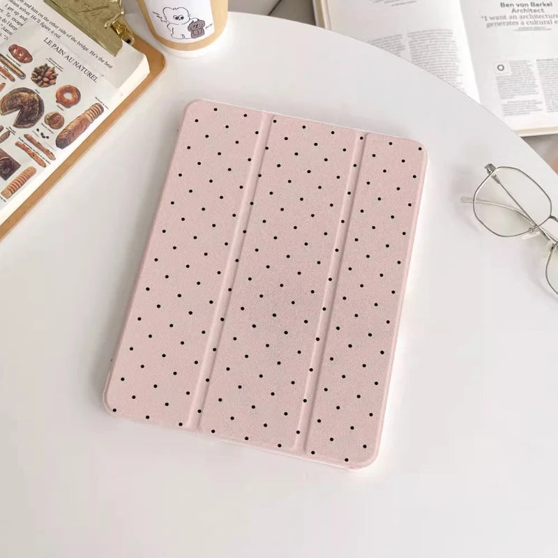 Polka Dots iPad Hülle Schwarz