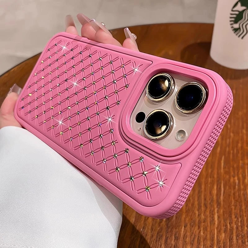 Luxus Glitzer Strass Gitter Hülle für iPhone 17