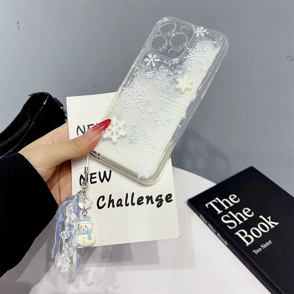 Glitter Snowflake TPU Case for iPhone 16