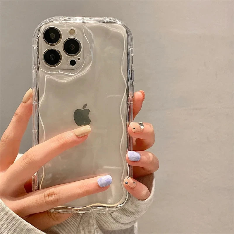 Wellenmuster Klar Hülle iPhone 11-16 Pro Max