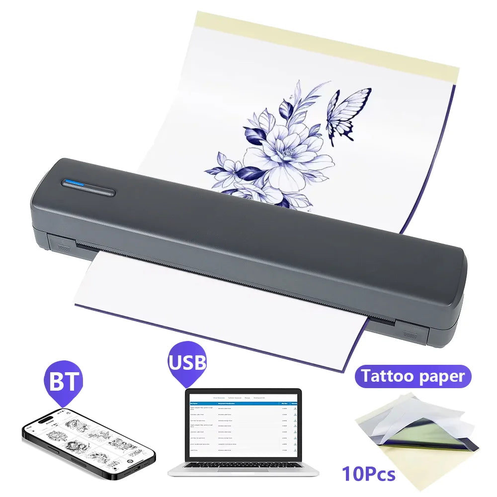 C80 Tattoo Schablonendrucker kabellos A4 Thermodruck