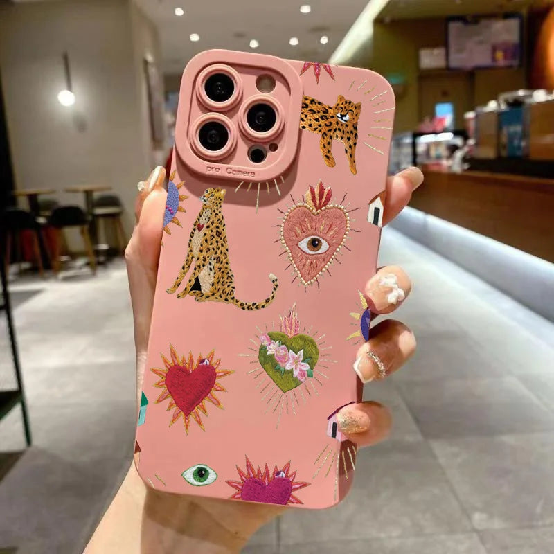 Floral Leopard Silikonhülle iPhone