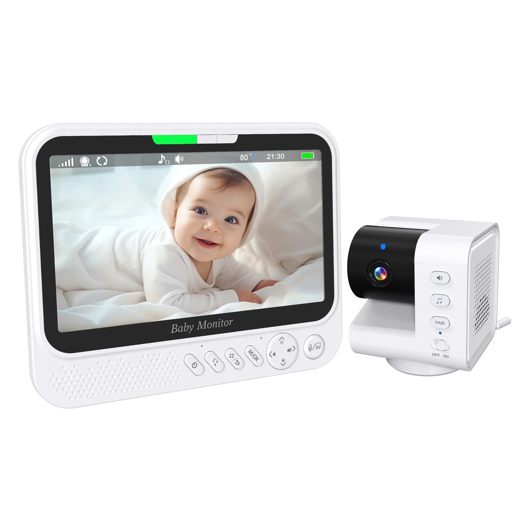 7-Zoll PTZ Baby Monitor mit Nachtsicht & Temperatur