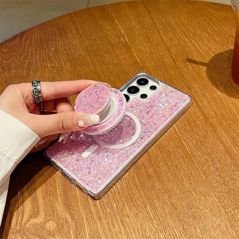 Glitzer Luxus Magnet Hülle für Samsung S25 Ultra