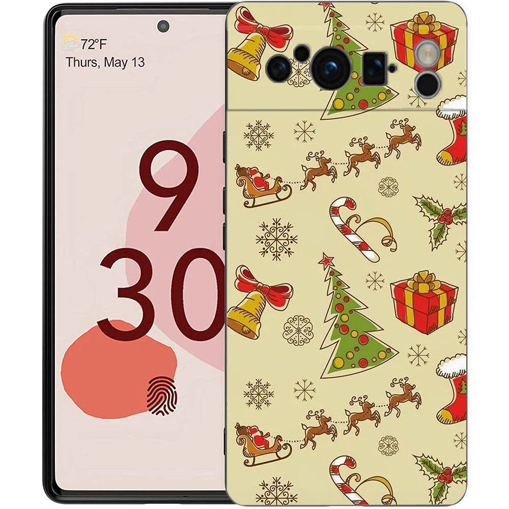 Pixel 9 8 Hülle TPU Cartoon Weihnachtsmotiv Schutz Case