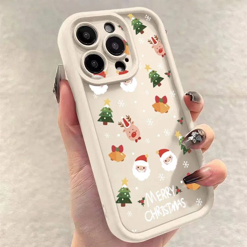 Weihnachtliche Silikonhülle mit Santa und Elch für iPhone 17 Pro Max