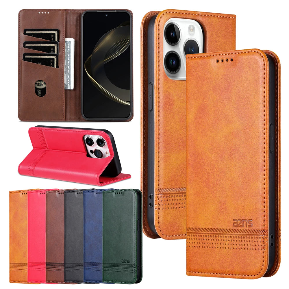Leder Klapphülle mit Kartenfach für iPhone 17 Pro Max