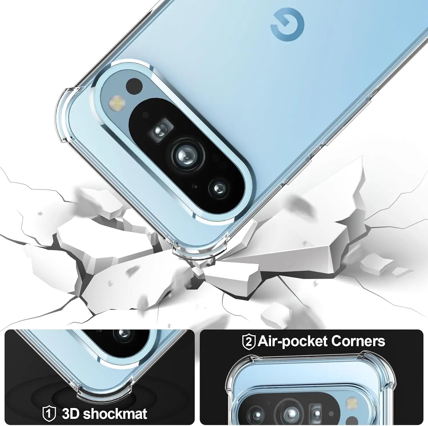 Stoßfeste TPU-Hülle für Pixel 9A/9 Pro