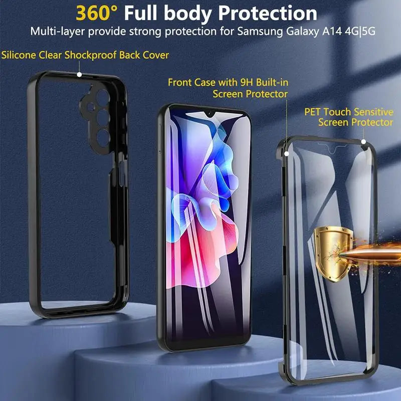 360° Hülle mit Displayschutz für Galaxy A-Serie