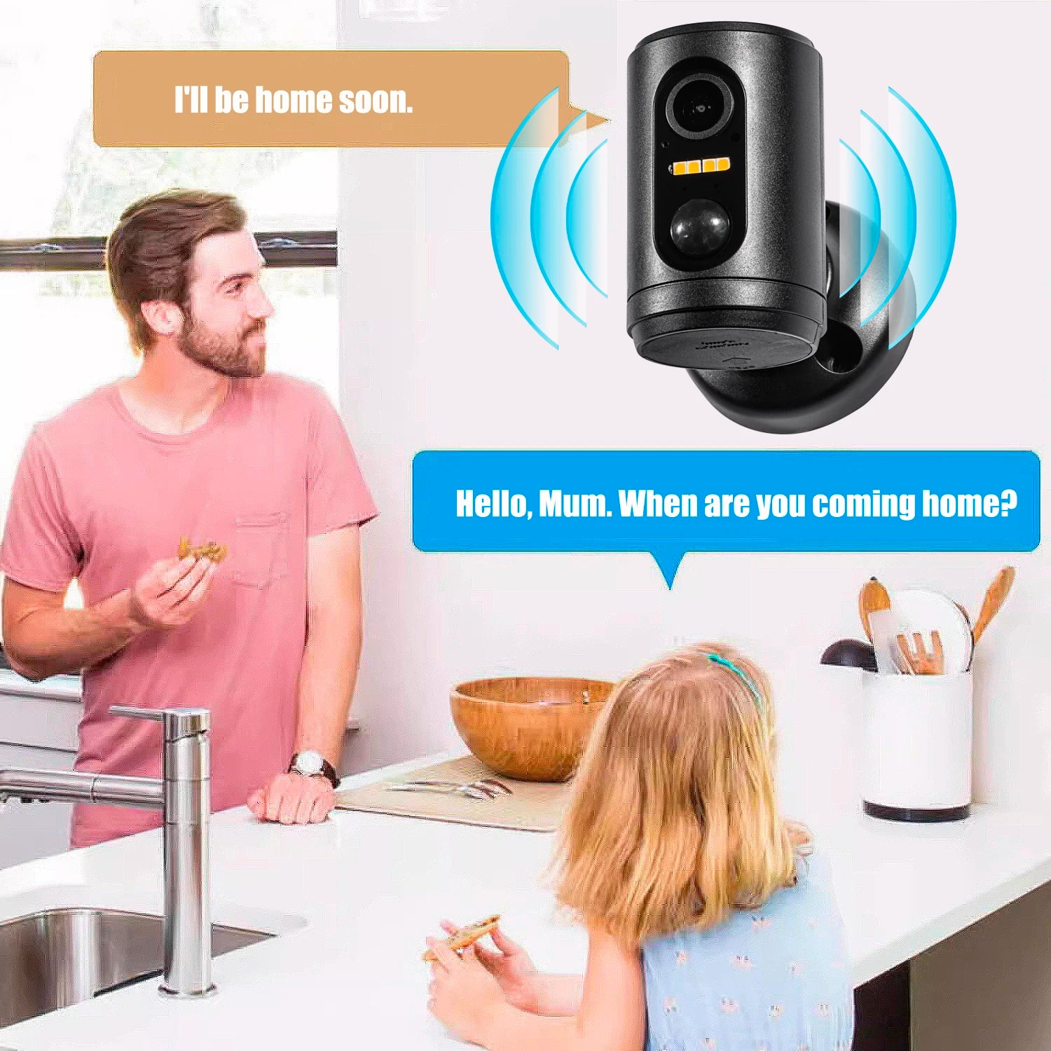 Mini WLAN Kamera Akku PIR Bewegungserkennung HD