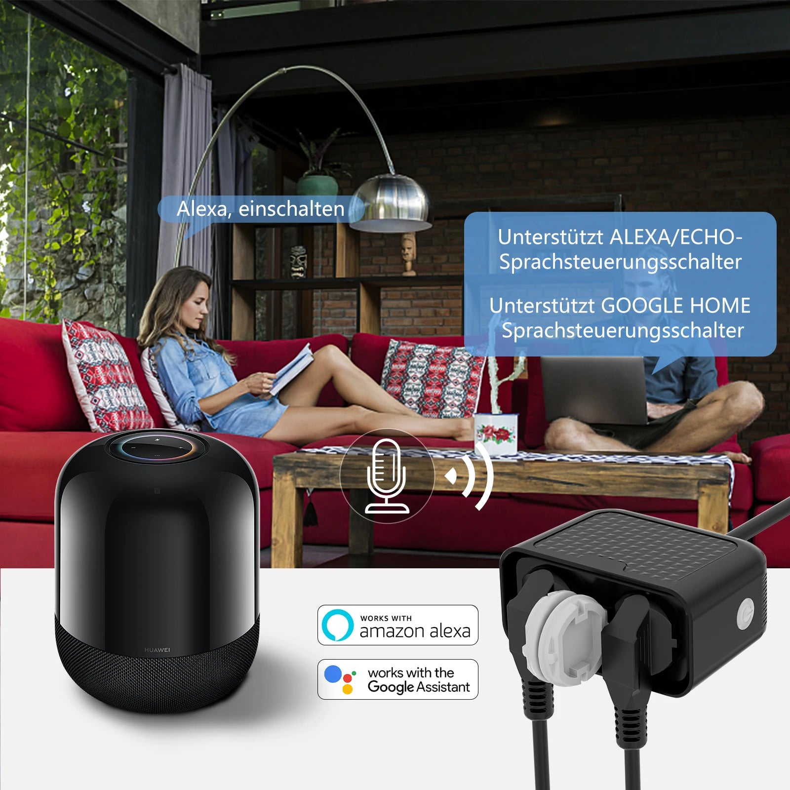 WLAN Außensteckdose IP44 mit Fernsteuerung und Sprachsteuerung
