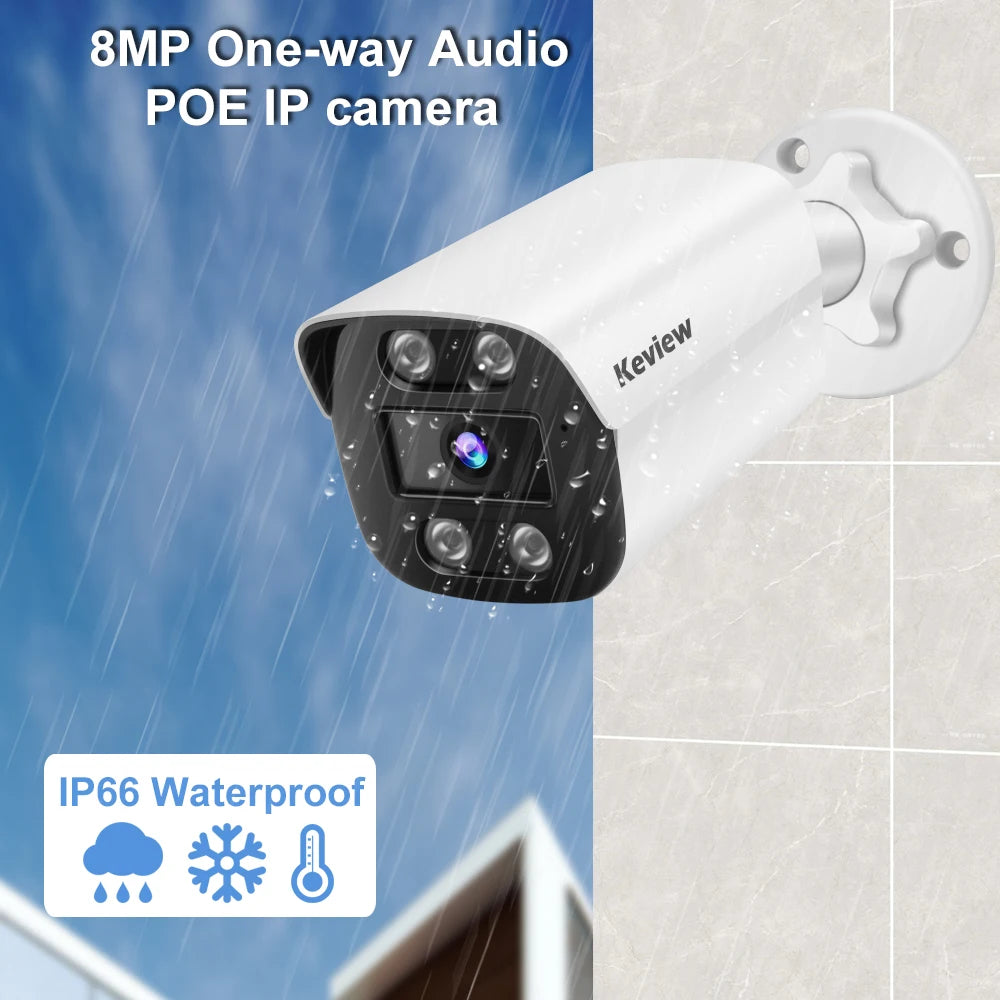 4K 8MP POE Überwachungskamera Außen Wasserdicht