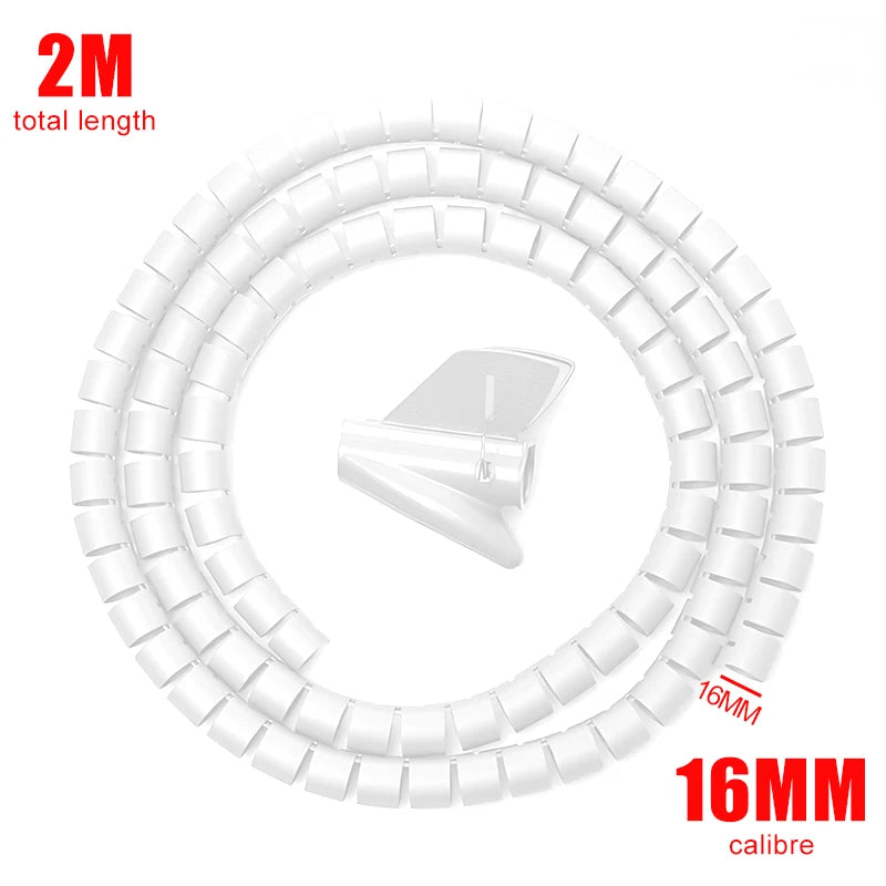 Flexible Spiralkabel Hülle 2M für Schreibtisch & Haushalt
