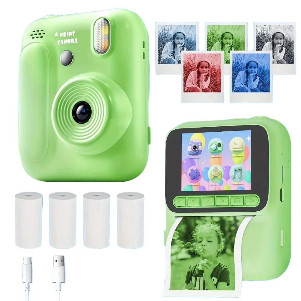 Kinder Sofortbildkamera mit Farbdruck & 32GB Speicher
