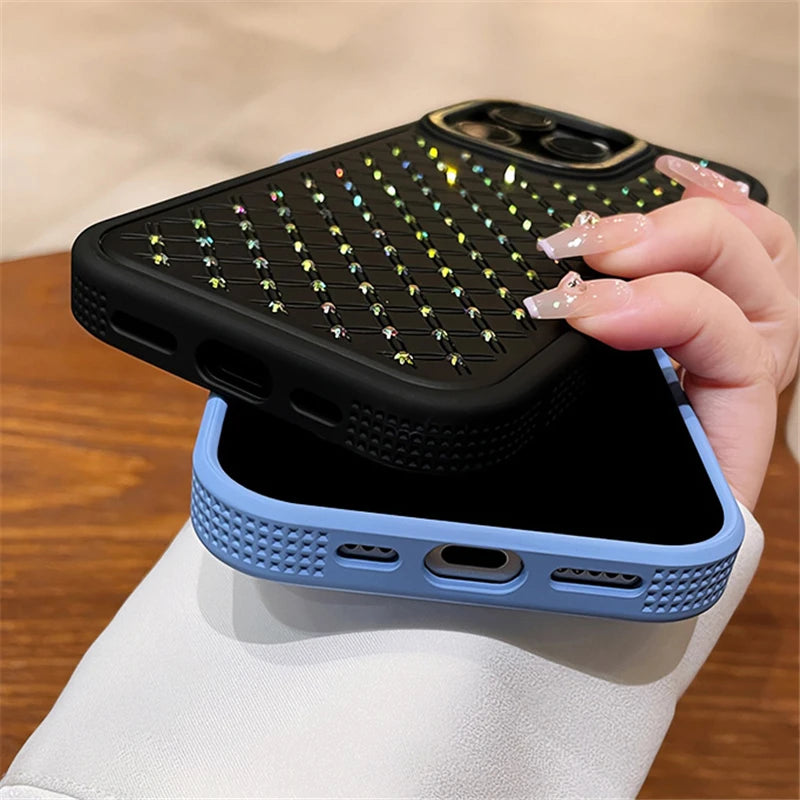 Luxus Glitzer Strass Gitter Hülle für iPhone 17