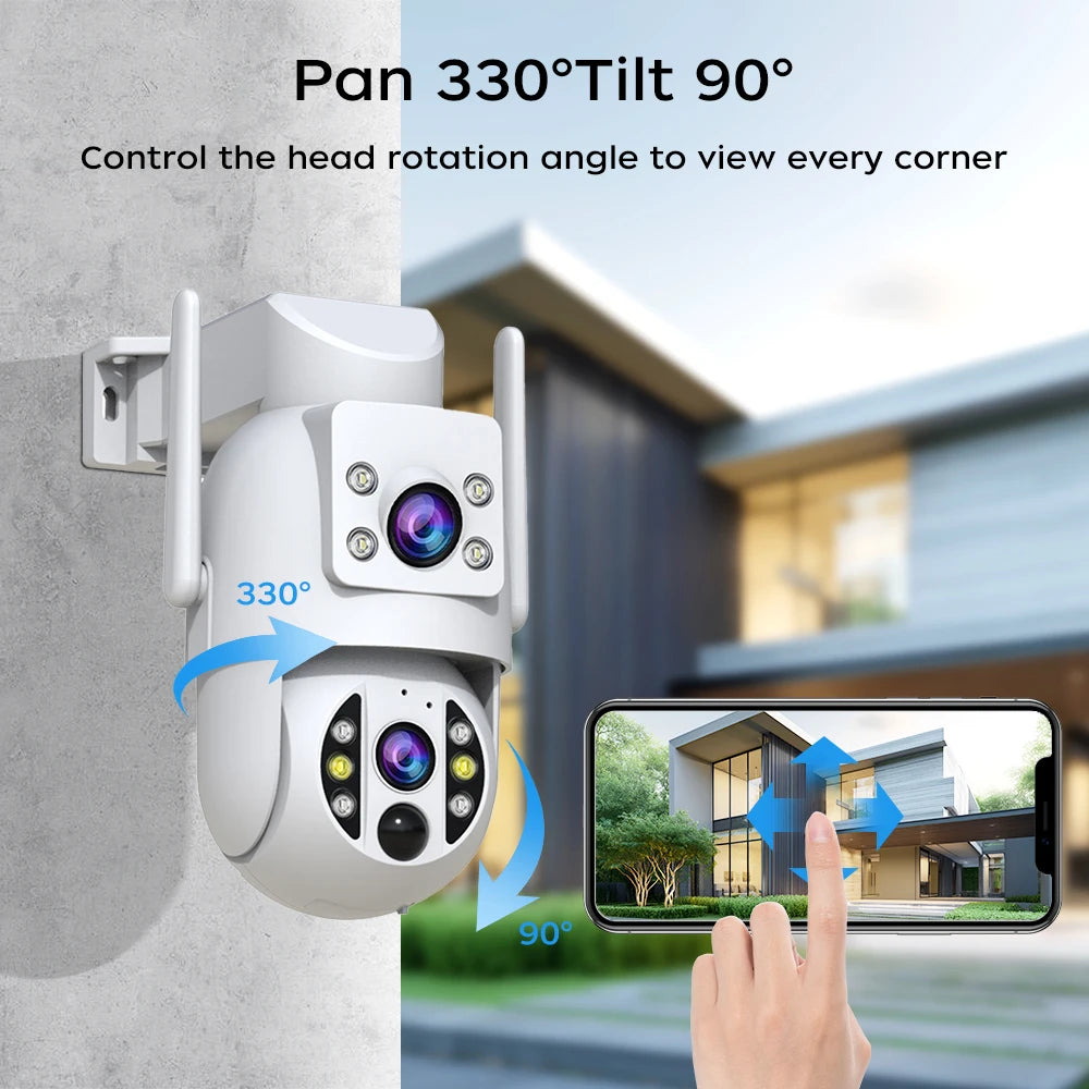 4K WLAN Solar Kamera Outdoor mit Dual-Objektiv PTZ