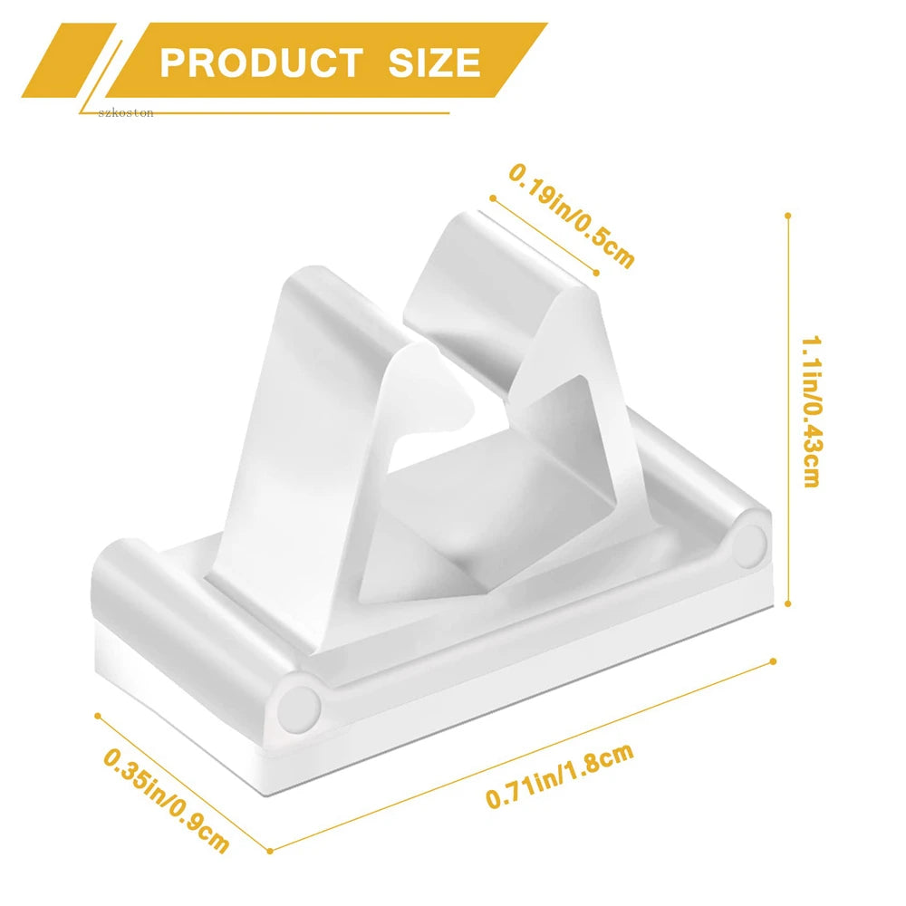 M-Typ Kabelclips Set Weiß für Schreibtisch Kabelmanagement