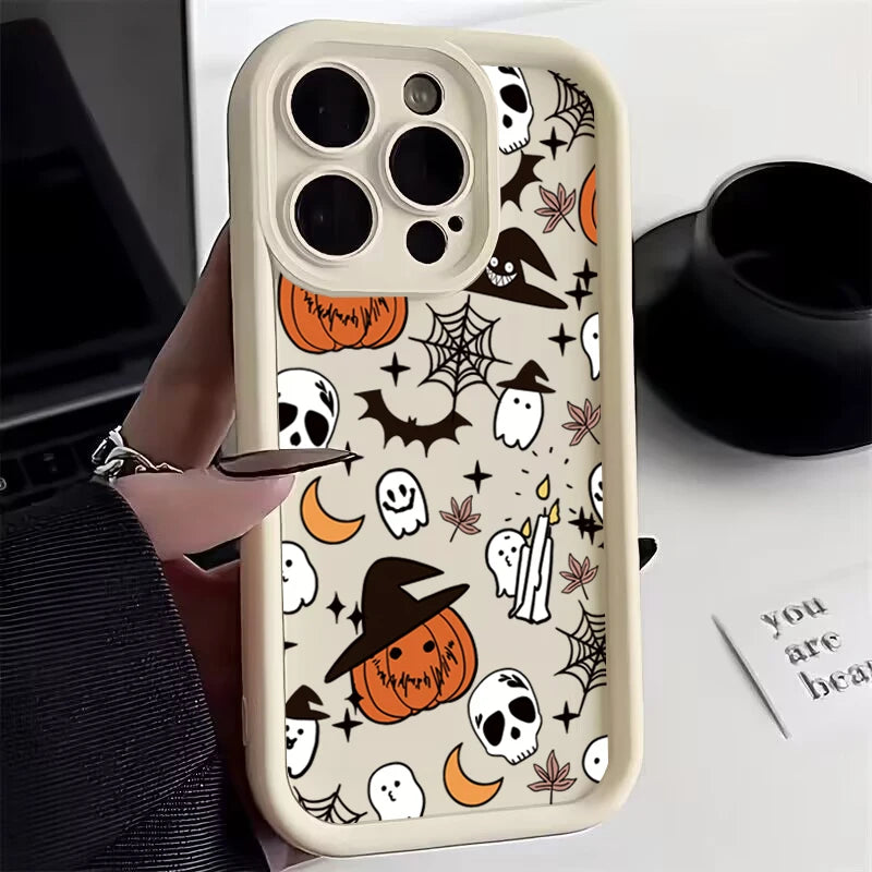 Silikon Hülle Halloween Kürbis Geist für iPhone