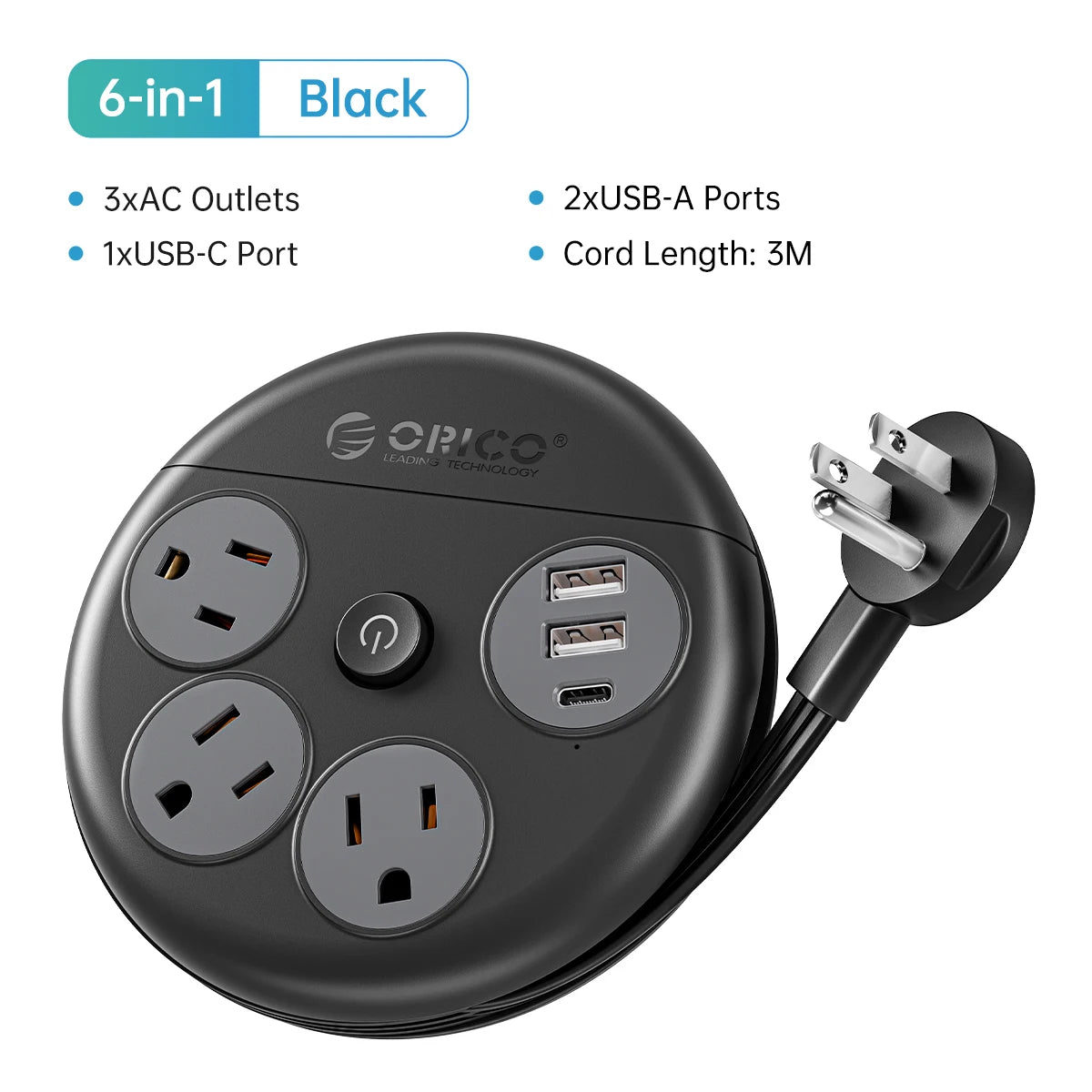 ORICO Steckdosenleiste Reiseadapter USB-C