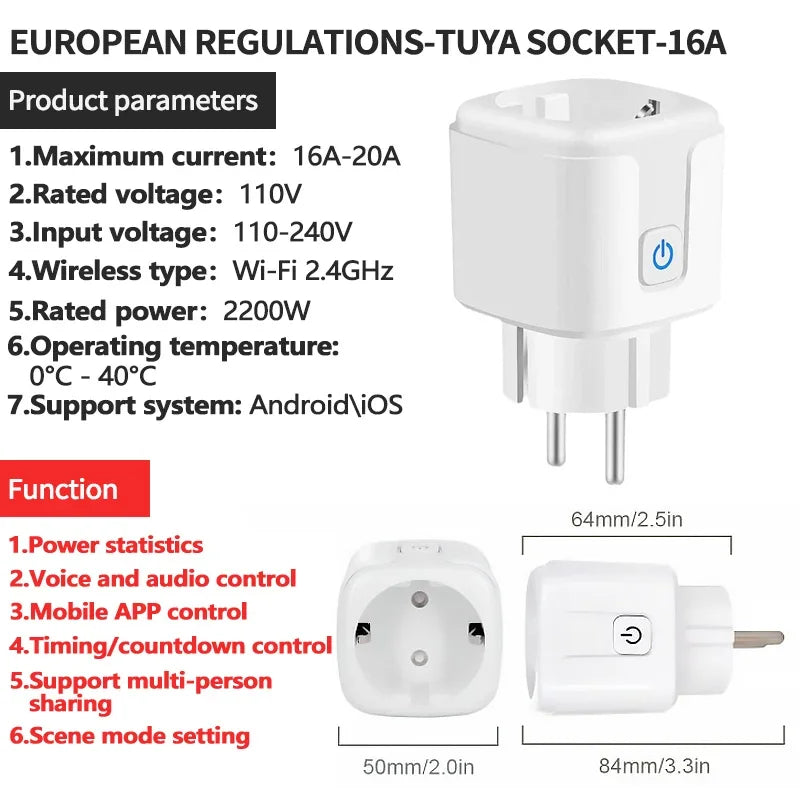 Smart Wi-Fi socket with timer &amp; energy measurement