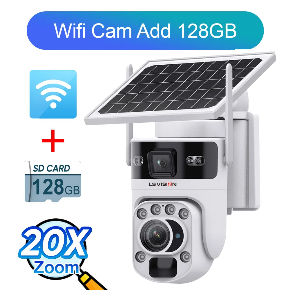 6K 4G Solar Security Camera with 20X Zoom &amp; Tracking