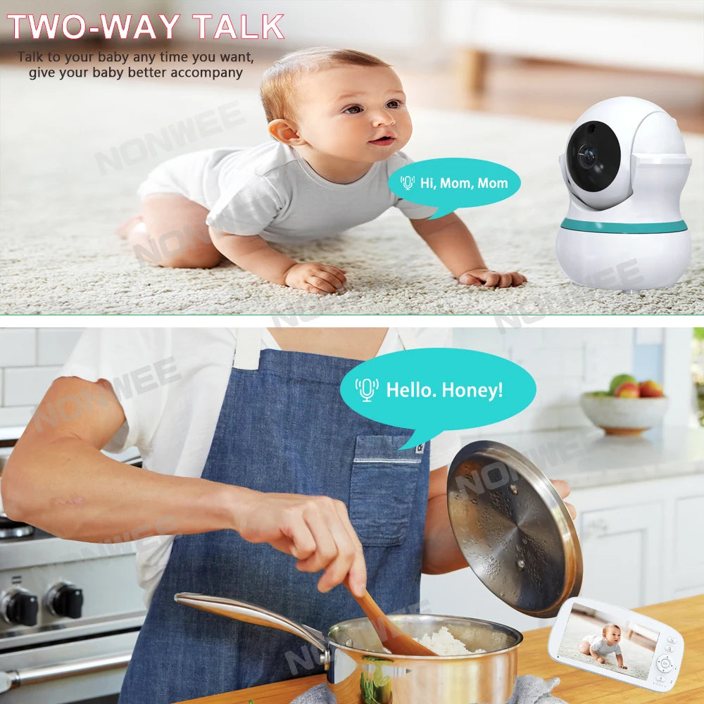 5" HD Babyphone mit 360° PT Nachtsicht VOX Temp