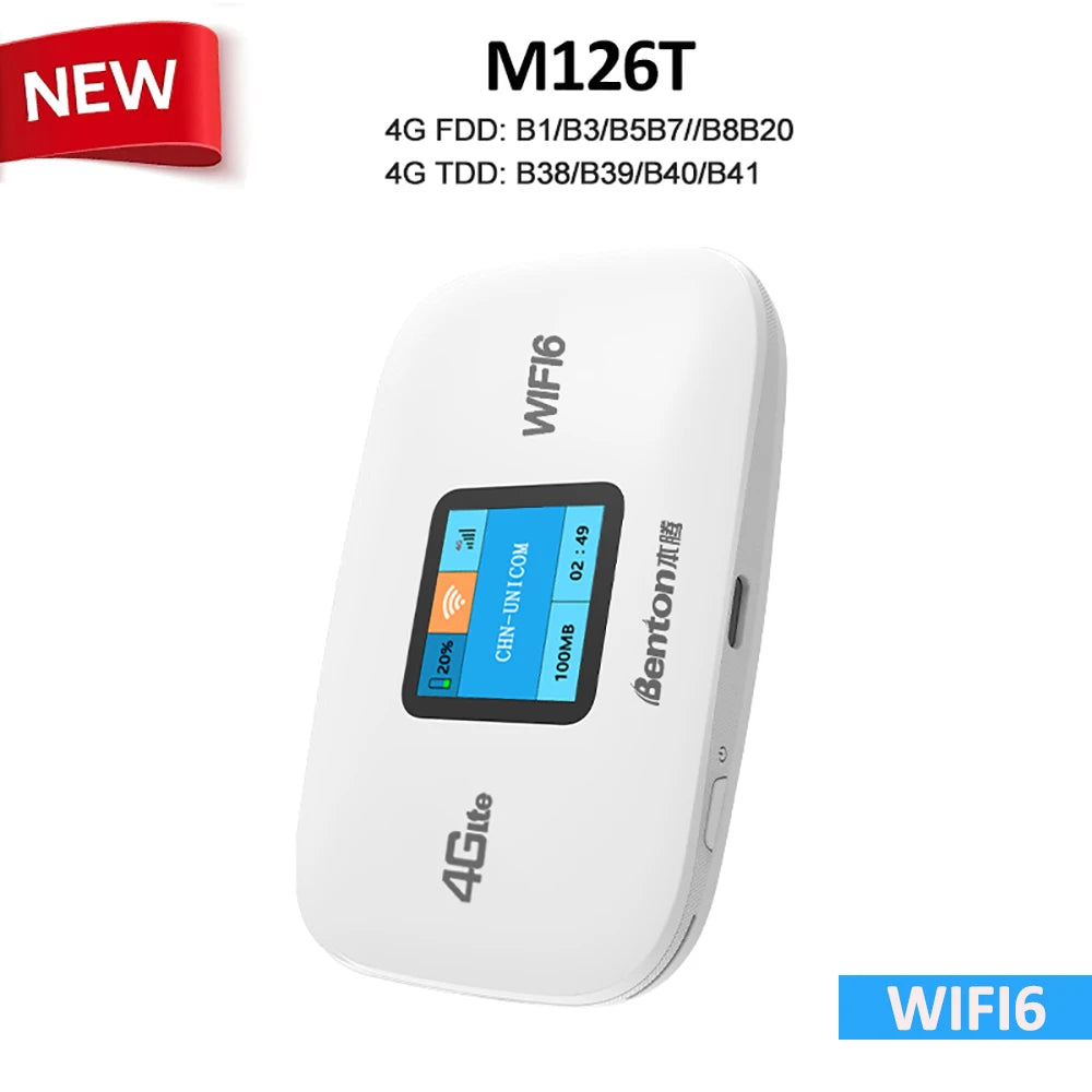 Portable 4G LTE WiFi6 router for travel