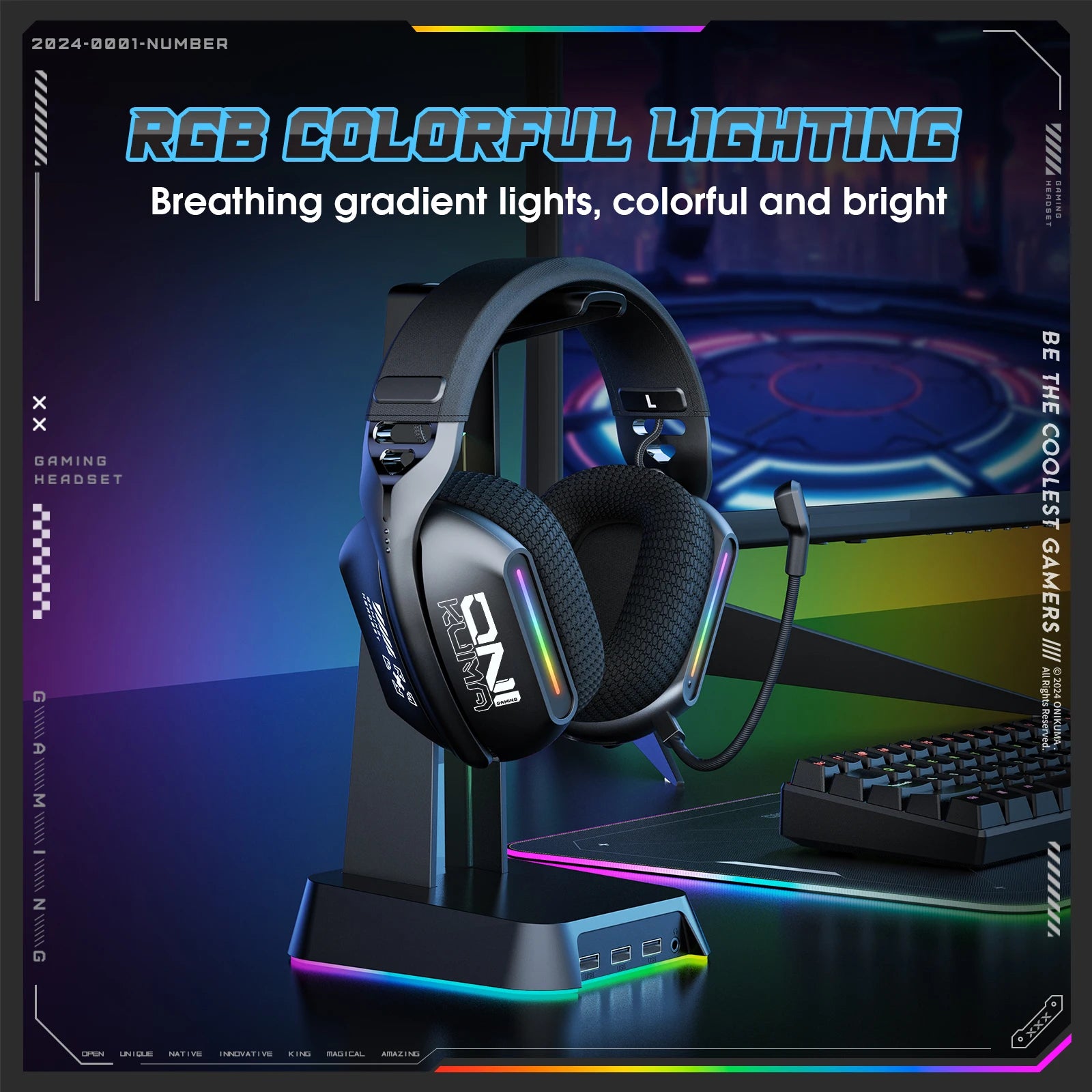 ONIKUMA GT808 Gaming-Headset mit RGB
