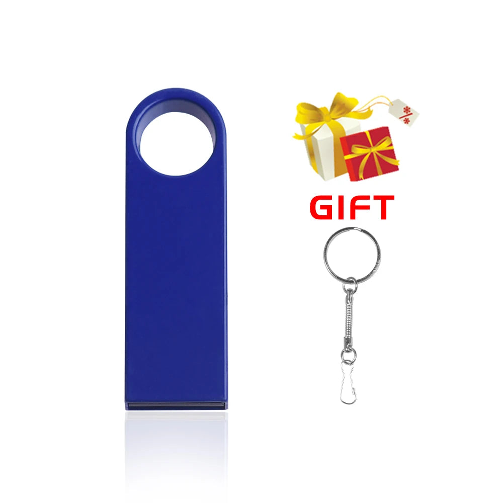 Bunter USB-Metall-Stick 4GB–128GB mit Schlüsselanhänger