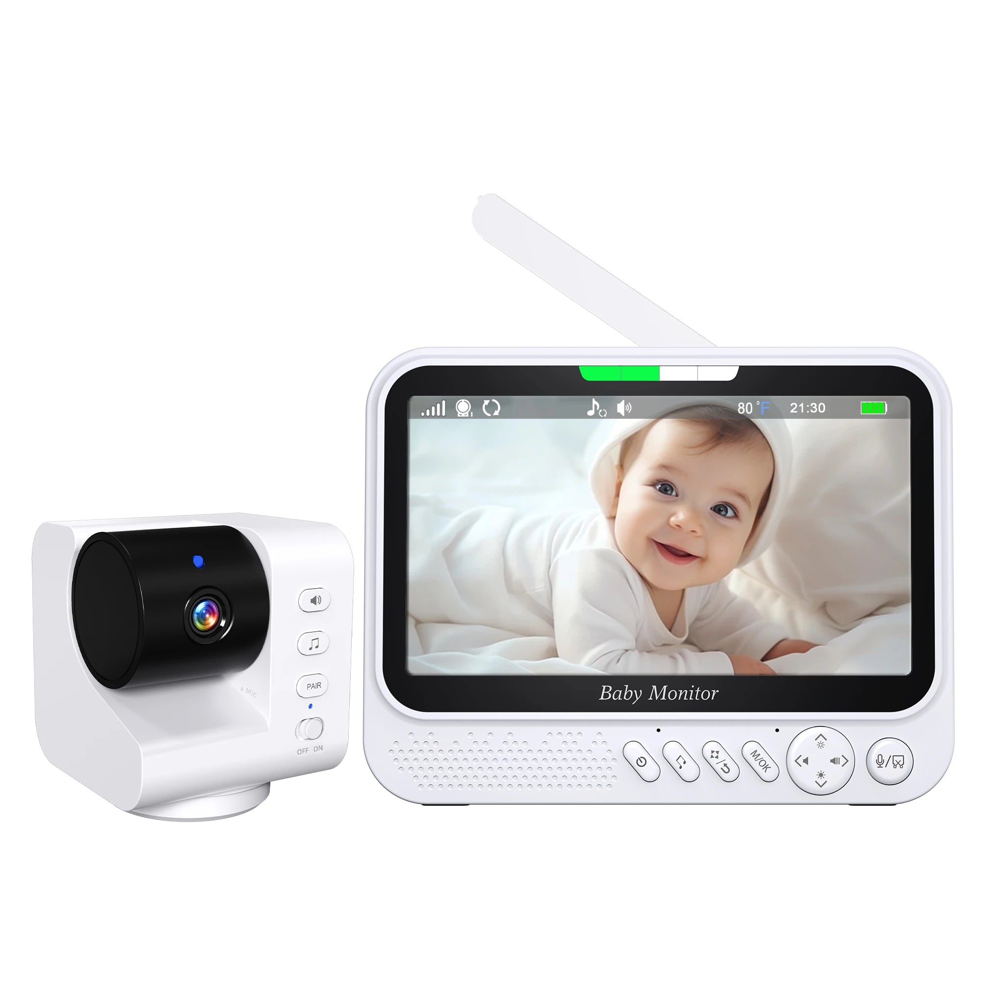 7-Zoll PTZ Baby Monitor mit Nachtsicht & Temperatur