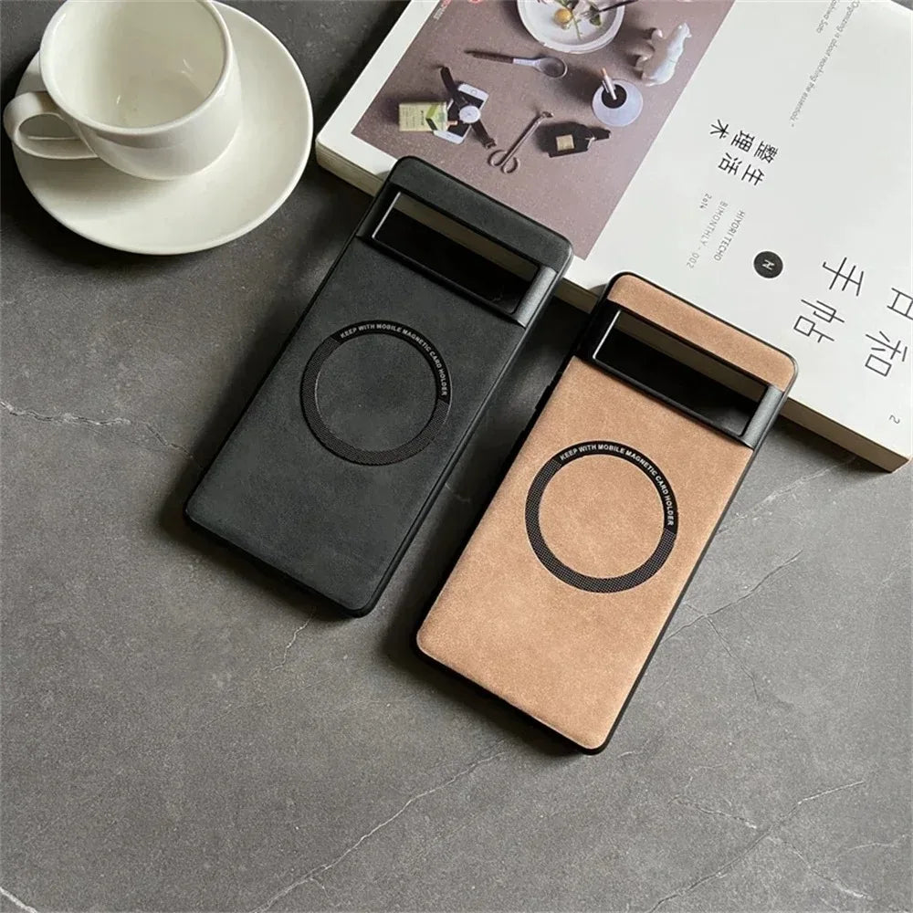 Luxuriöse Magsafe Lederhülle Pixel
