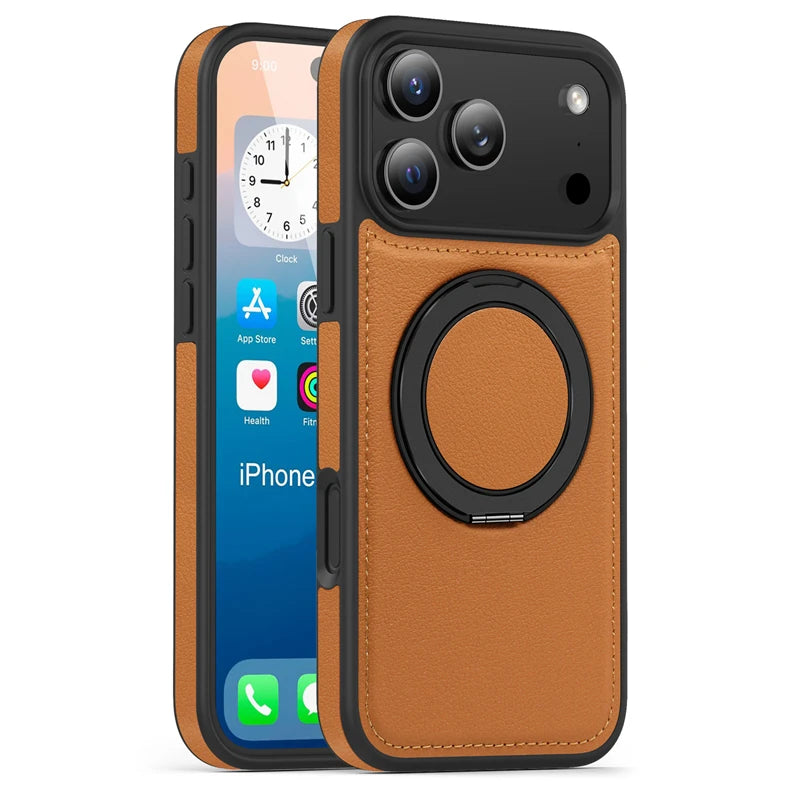 Lederhülle mit Magnet und Ständer für iPhone 17