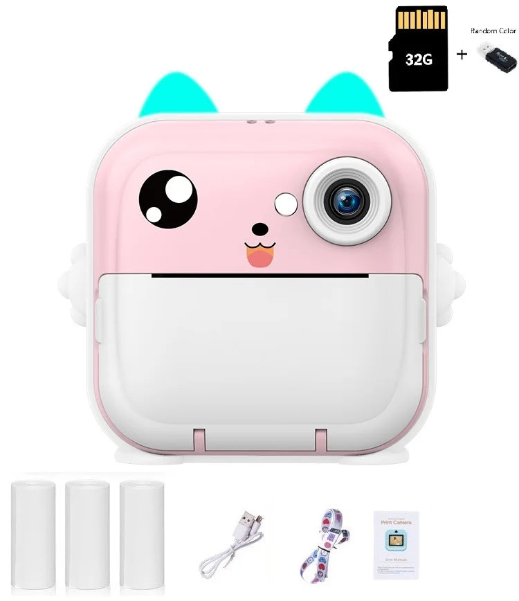 Kinder 1080P HD Digitalkamera Mini Thermodrucker