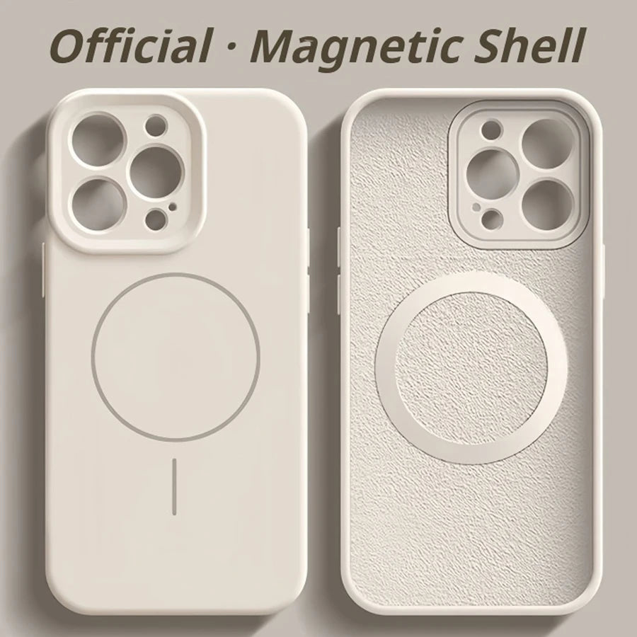 Flüssigsilikon Hülle iPhone 16–12 Magsafe