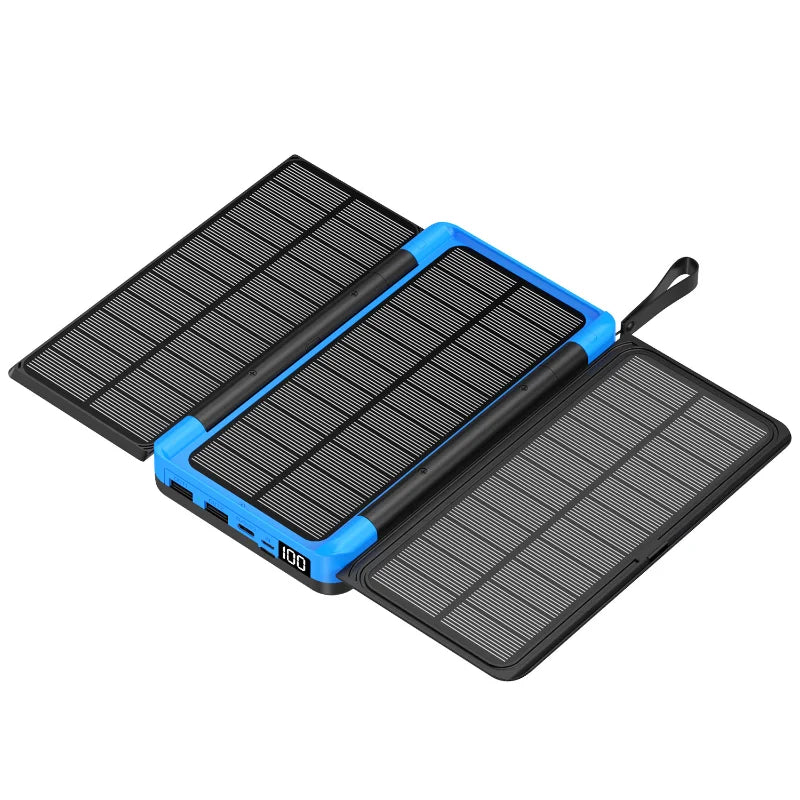 Faltbare 20000mAh Solar Powerbank Qi Wireless