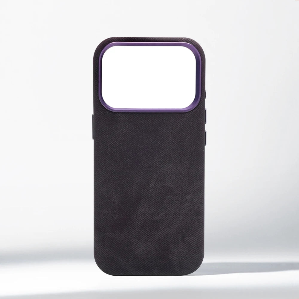 Stoßfeste Lederhülle mit Magnet für iPhone 17