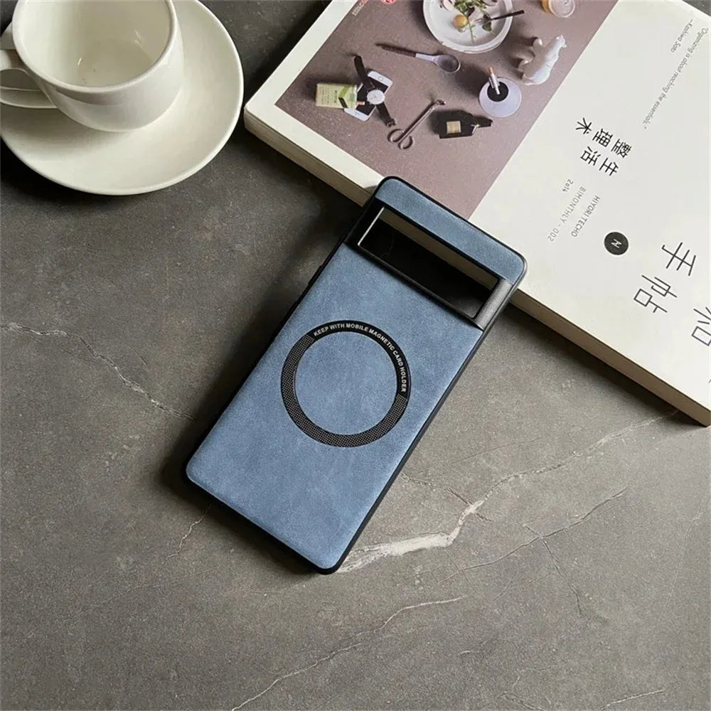Luxuriöse Magsafe Lederhülle Pixel
