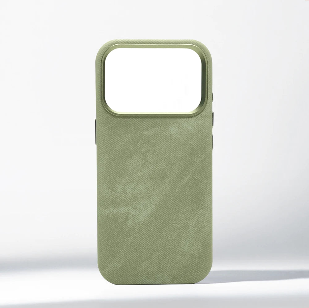 Stoßfeste Lederhülle mit Magnet für iPhone 17