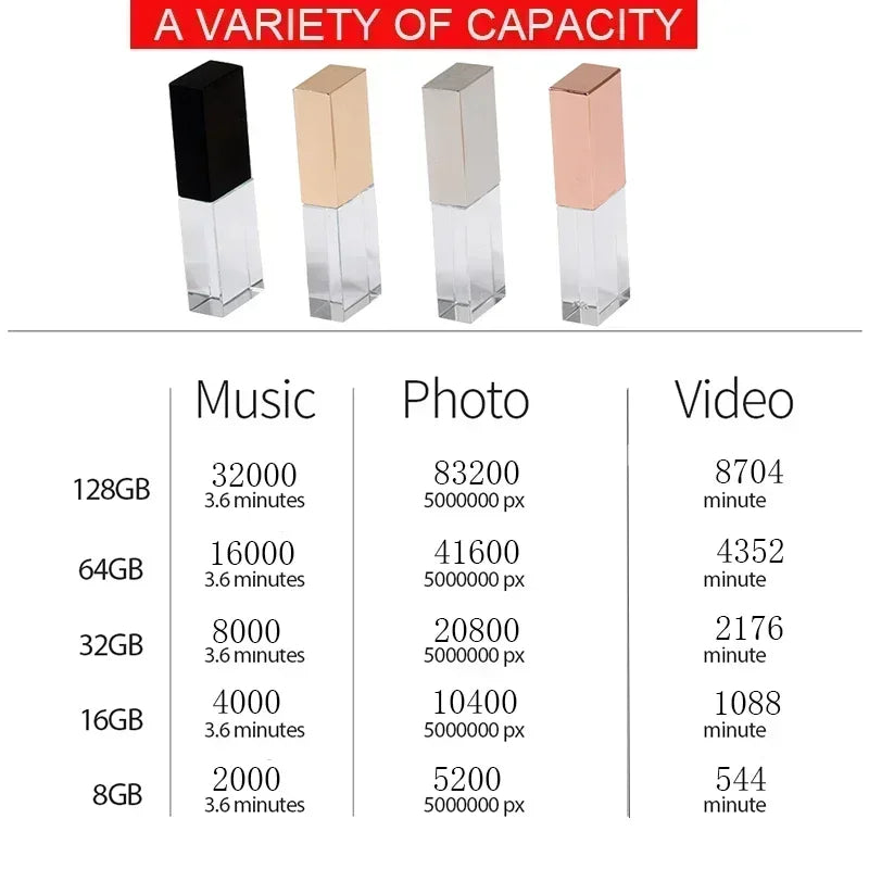 JASTER Crystal USB-Stick 128GB Kreativ Geschenk