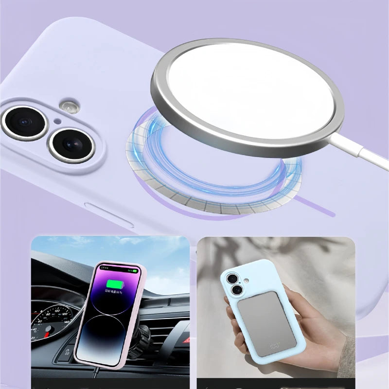 Flüssigsilikon Hülle iPhone 16–12 Magsafe