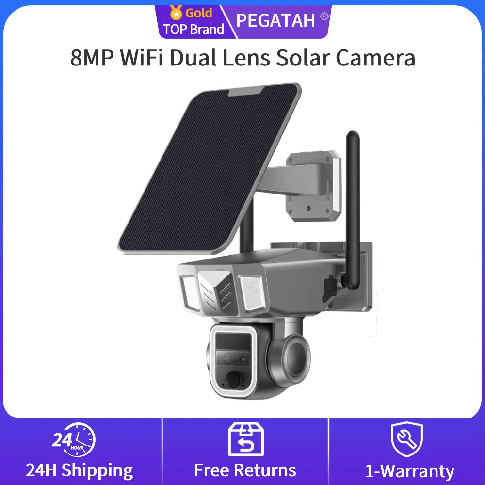8MP WiFi Solar Dual-Kamera 20X Zoom Outdoor