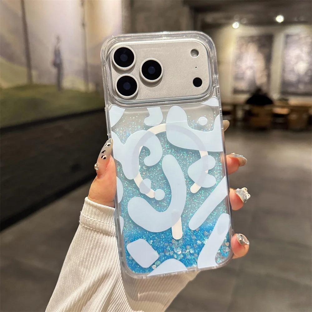 Magsafe Glitzer Treibsand Hülle für iPhone 17 Pro Max