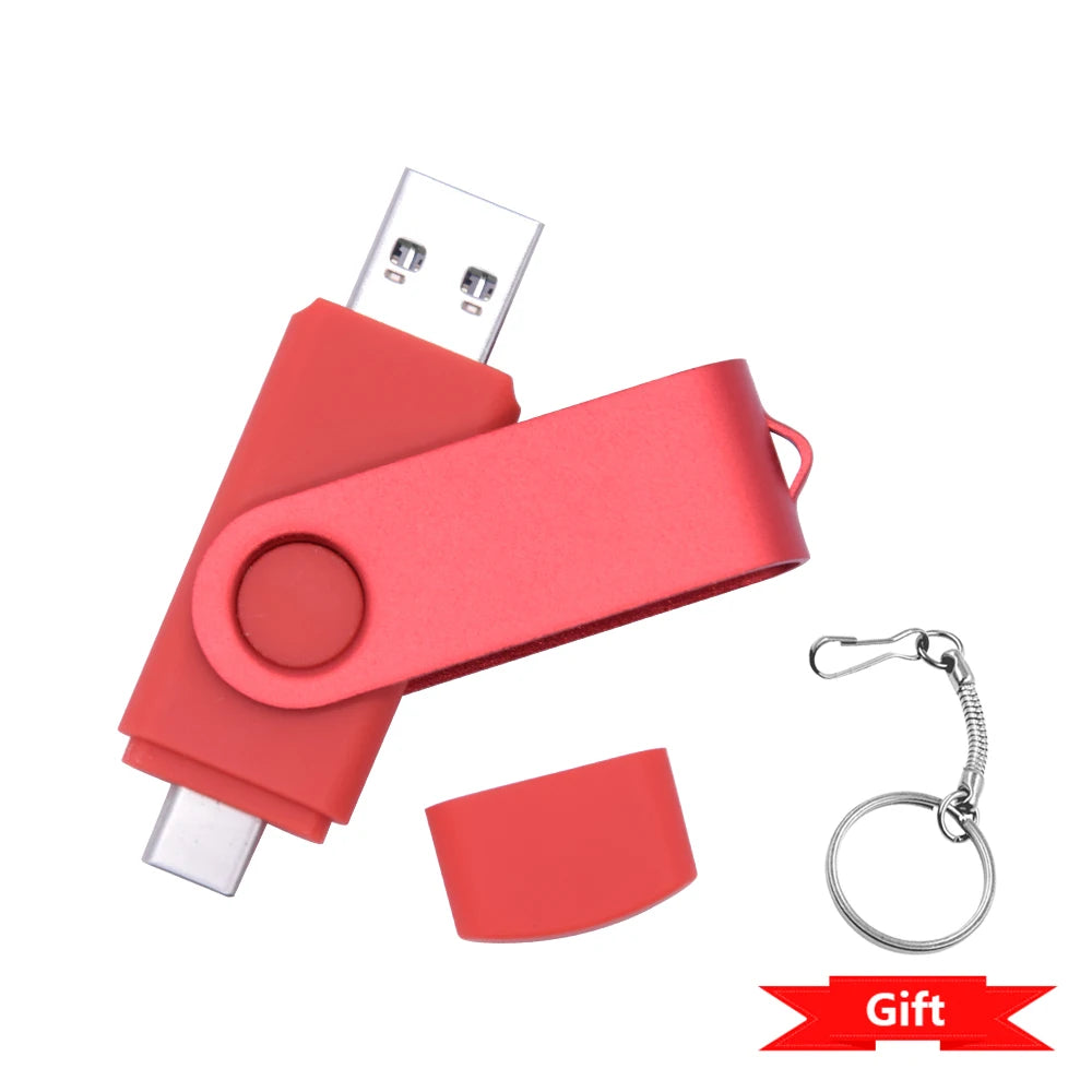 Drehbarer USB-Stick Typ-C 4–256GB 2-in-1