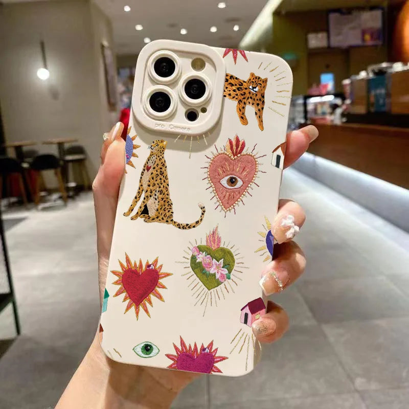 Floral Leopard Silikonhülle iPhone