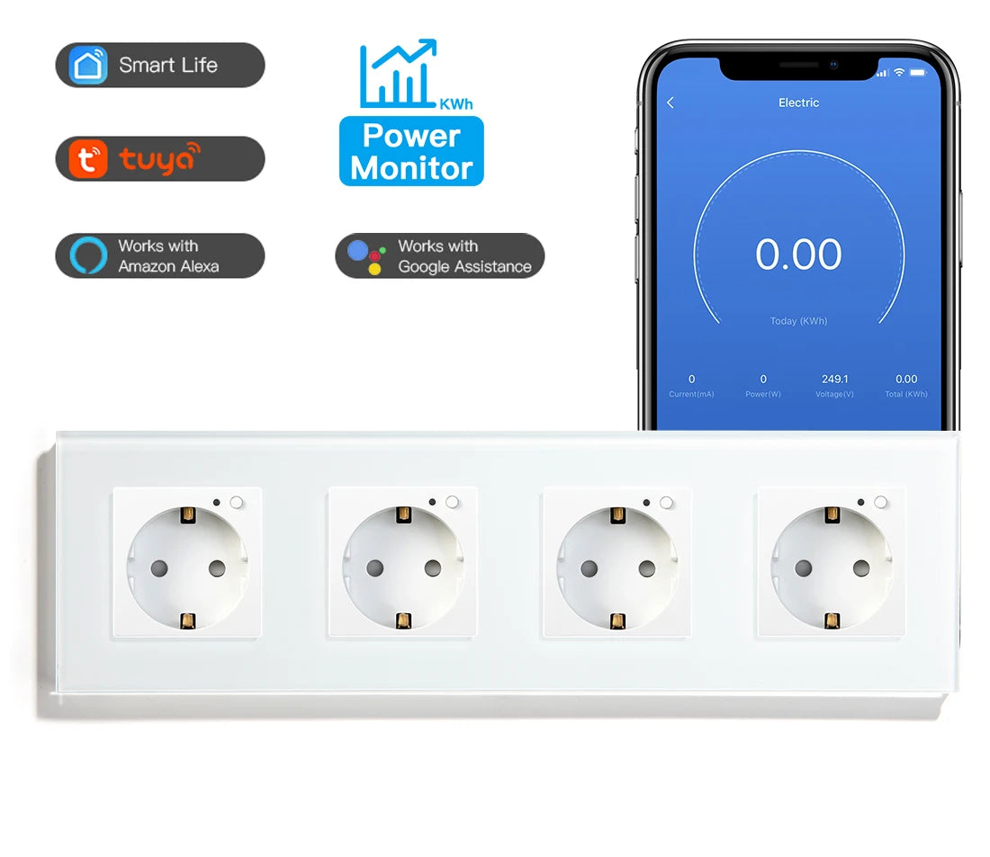 WLAN Smart Steckdose mit Glas Touch Panel & App