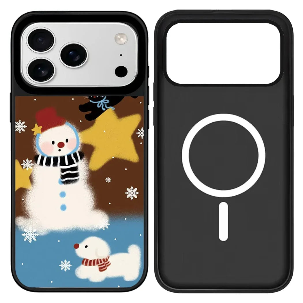 Weihnachts Schneemann Spiegel Hülle für iPhone 17