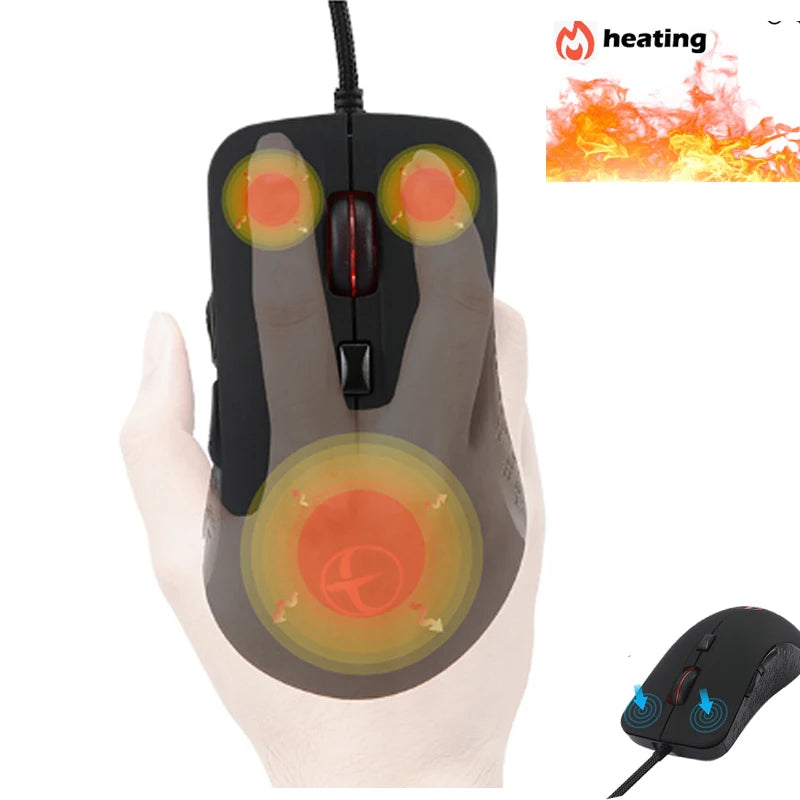 Beheizte Gaming-Maus 2400 DPI, kabelgebunden, Winter